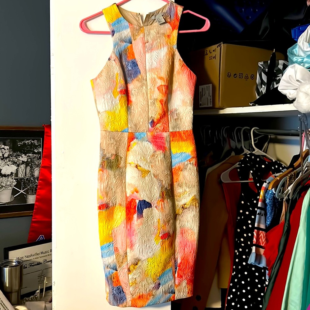 H&M dress SZ 2 watercolor heavy